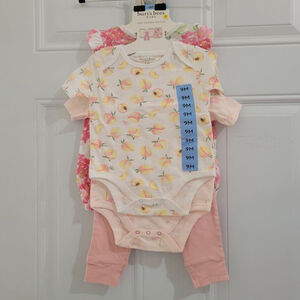 Baby Burt's Bees Baby 4 Piece Organic Cotton Set Size 6-9M NWT